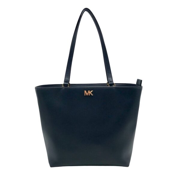 Michael Kors Mott Admiral Blue Leather Zipper Top Tote Bag - Picture 1 of 11